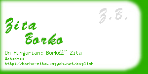 zita borko business card